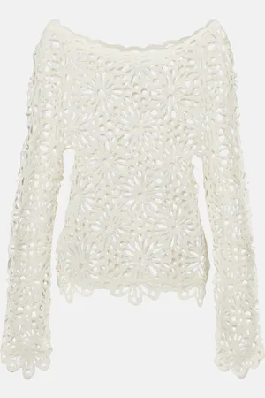 Norma Kamali Top Raglan de encaje floral