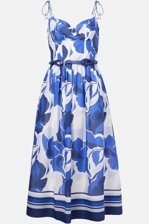 Rebecca Vallance Vestido midi Paros de algodón floral