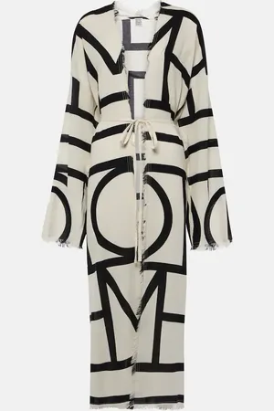 Totême Vestido envolvente Monogram de algodón