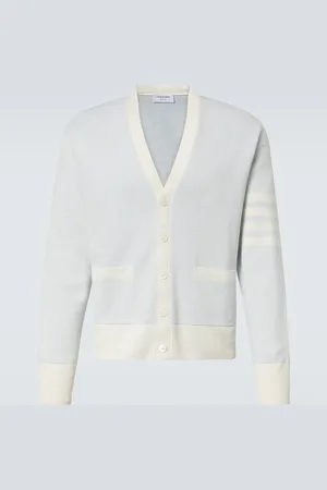 Thom Browne Cárdigan 4-Bar de lino y algodón