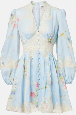 ZIMMERMANN Vestido corto Lucky Lace de lino floral