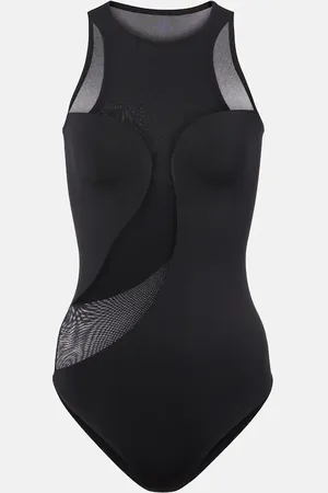 Wolford Body asimétrico de satén semitransparente