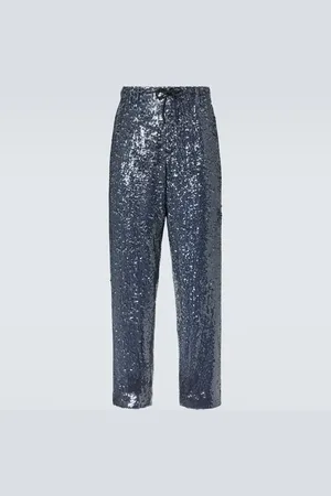DRIES VAN NOTEN Pantalones rectos con lentejuelas