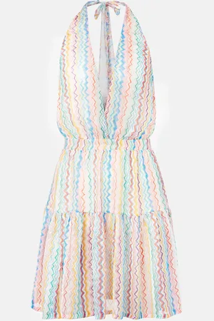 Missoni Vestido corto con cuello halter en zigzag