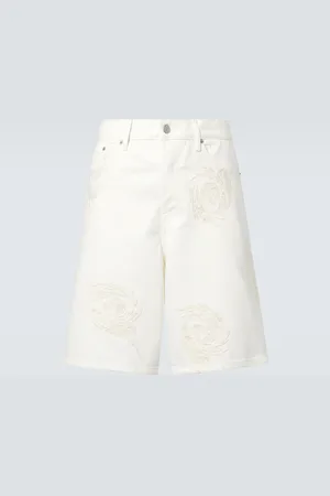 DRIES VAN NOTEN Bermudas de denim bordadas