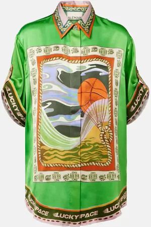 ALÉMAIS Alémais Camisa Lucky Pace de seda estampada