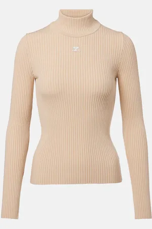 Courrèges Courrèges Jersey acanalado Reedition con cuello alto