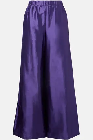 Max Mara Pantalones anchos anchos Avio de satén de seda