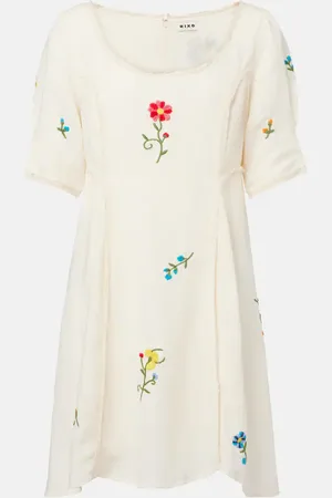 RIXO London Vestido corto Marne floral bordado