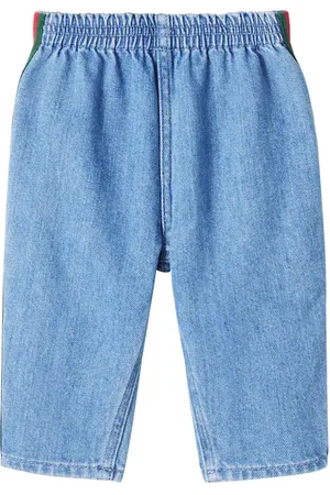 Gucci Bebé - pantalones de denim con Web