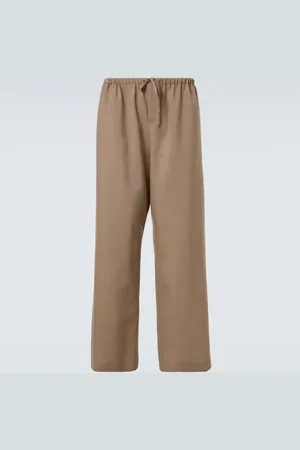 The Row Pantalones Donatello anchos de lana