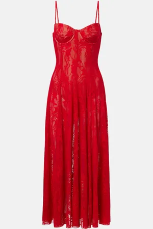 Norma Kamali Vestido midi de encaje