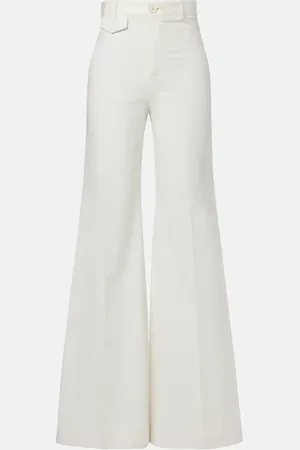 Chloé Chloé Pantalones flared en lona de algodón