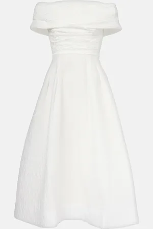 Rebecca Vallance Vestido midi Adalyn de brocado sin tirantes