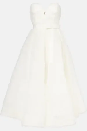 Rebecca Vallance Vestido midi de novia Willow de tul