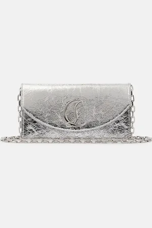 Christian Louboutin Clutch Loubi54 de piel metalizada