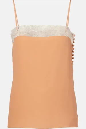 Chloé Chloé Top lencero de seda con encaje