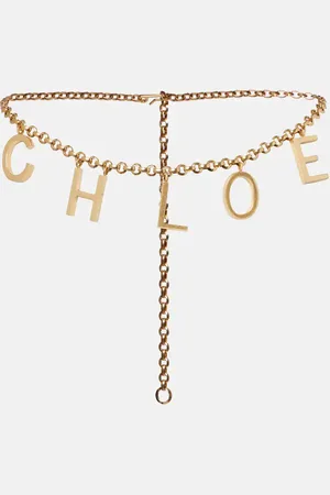 Chloé Chloé Cinturón Chloé Letters de latón chapado en oro