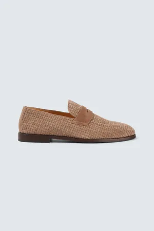 Brunello Cucinelli Mocasiness penny de ante trenzado
