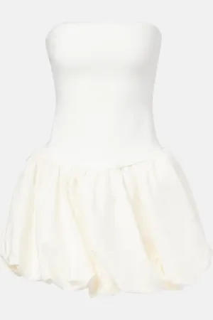 Simkhai Vestido corto Pollie en mezcla de lino y rayón