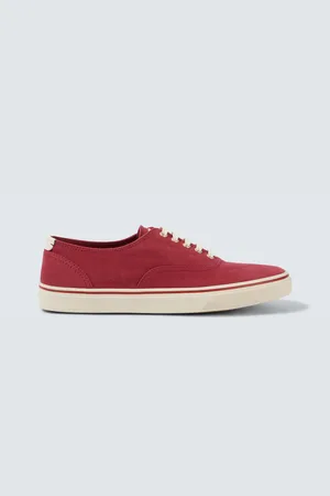 Brunello Cucinelli Zapatillas de lona con piel
