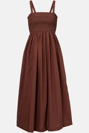 Heidi Klein Vestido midi Grasse de popelín de algodón