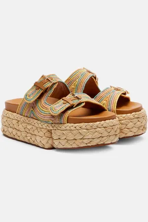 Robert Clergerie Sandalias con plataforma Quinie de rafia
