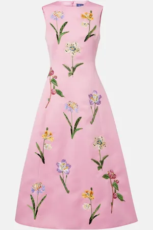 LEO LIN Vestido midi Cleo de satén floral