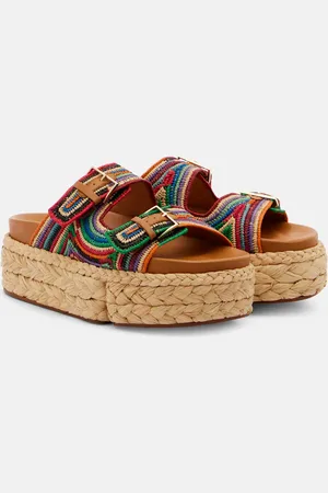 Robert Clergerie Sandalias con plataforma Quinie de rafia