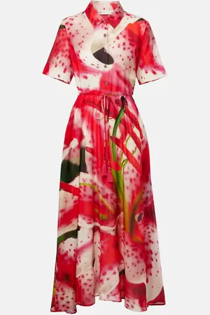 Tory Burch Vestido camisero de seda y algodón