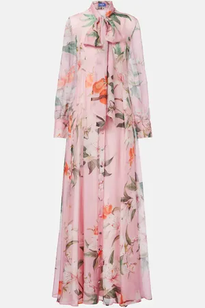 LEO LIN Vestido largo Lilith de chifón floral