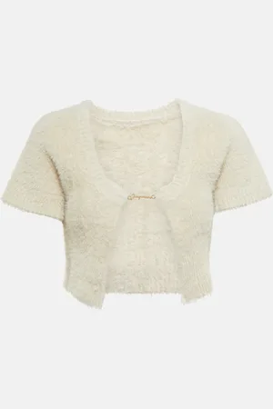 Jacquemus Cárdigan La Maille Neve cropped con logo