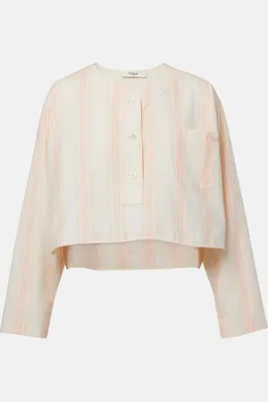 Chloé Chloé Crop top de algodón a rayas
