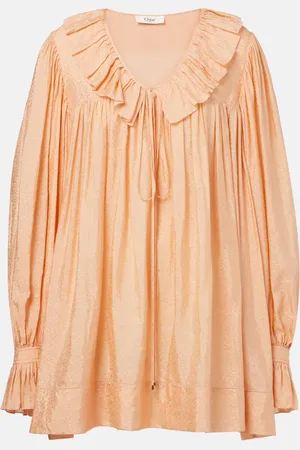 Chloé Chloé Vestido corto de jacquard con volantes
