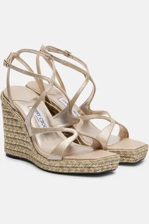 Jimmy Choo Cuñas Ayla 110 de piel metalizada