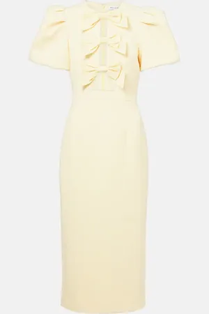 Rebecca Vallance Vestido midi Annabelle de crepé con lazo