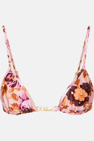 Chloé Chloé Top de bikini floral con logo