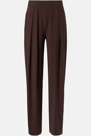 Norma Kamali Pantalones anchos de jersey de tiro alto