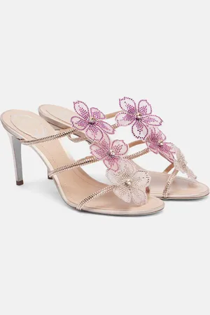 RENE CAOVILLA Sandalias Peach Flower 80 de piel
