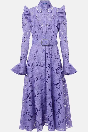 LEO LIN Vestido midi Aliyah de encaje floral
