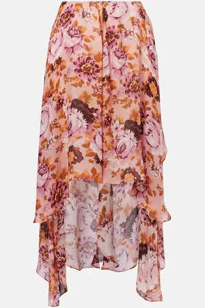 Chloé Chloé Falda midi de seda floral