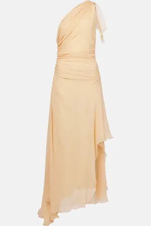 Victoria Beckham Vestido largo asimétrico de seda drapeado