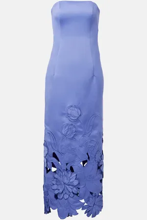 LEO LIN Vestido largo Rayna con aplique floral