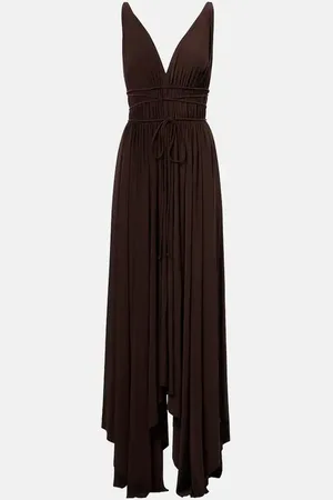 Norma Kamali Vestido largo Goddess de jersey plisado