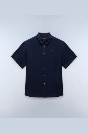 Napapijri Hombre Camisa De Manga Corta Linen - Talla 3XL