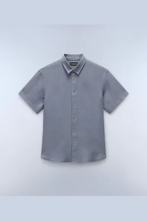 Napapijri Hombre Camisa De Manga Corta Linen - Talla 3XL