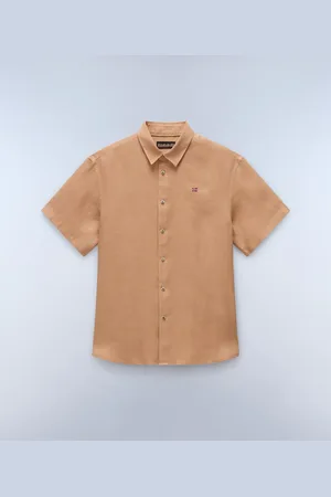 Napapijri Hombre Camisa De Manga Corta Linen - Talla 3XL