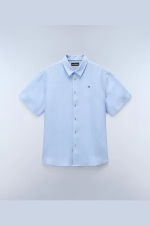 Napapijri Hombre Camisa De Manga Corta Linen - Talla 3XL