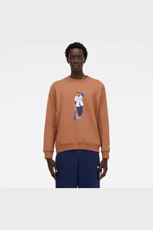 New Balance Hombre Athletics Sport Style Crew en , Vellón de algodón, Talla L