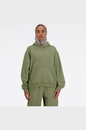 New Balance Mujer Athletics French Terry Hoodie, Vellón de algodón, Talla 2XL